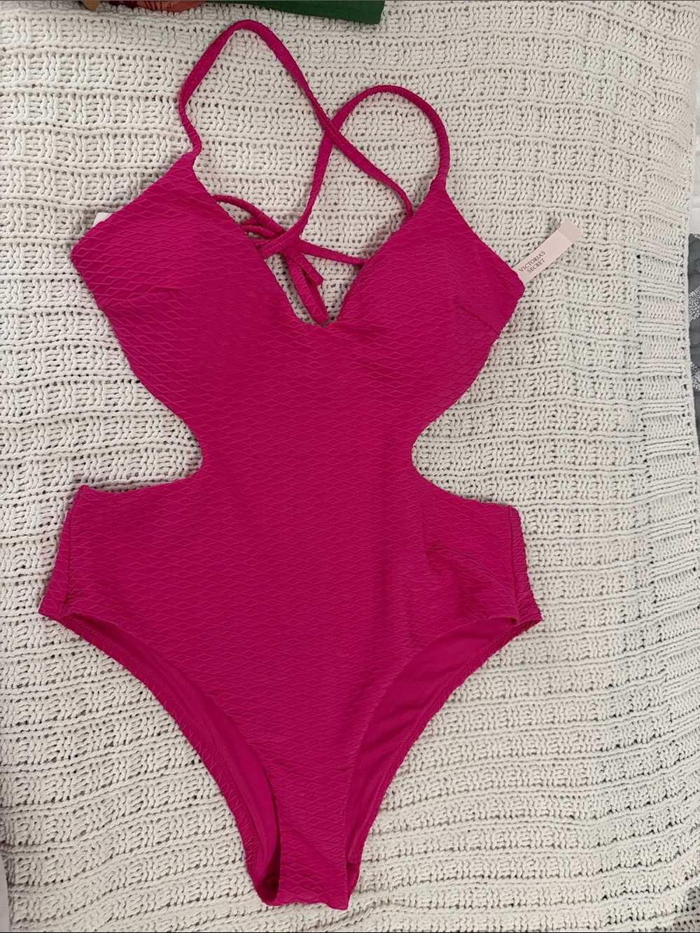 Victoria's Secret Hot Pink One-Piece Cutout Swimsuit